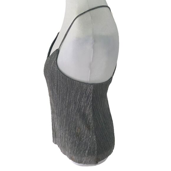 EXPRESS Women Top Cami Tank Silver and Black Tank Shimmer Sparkly Lined Small - Picture 3 of 14